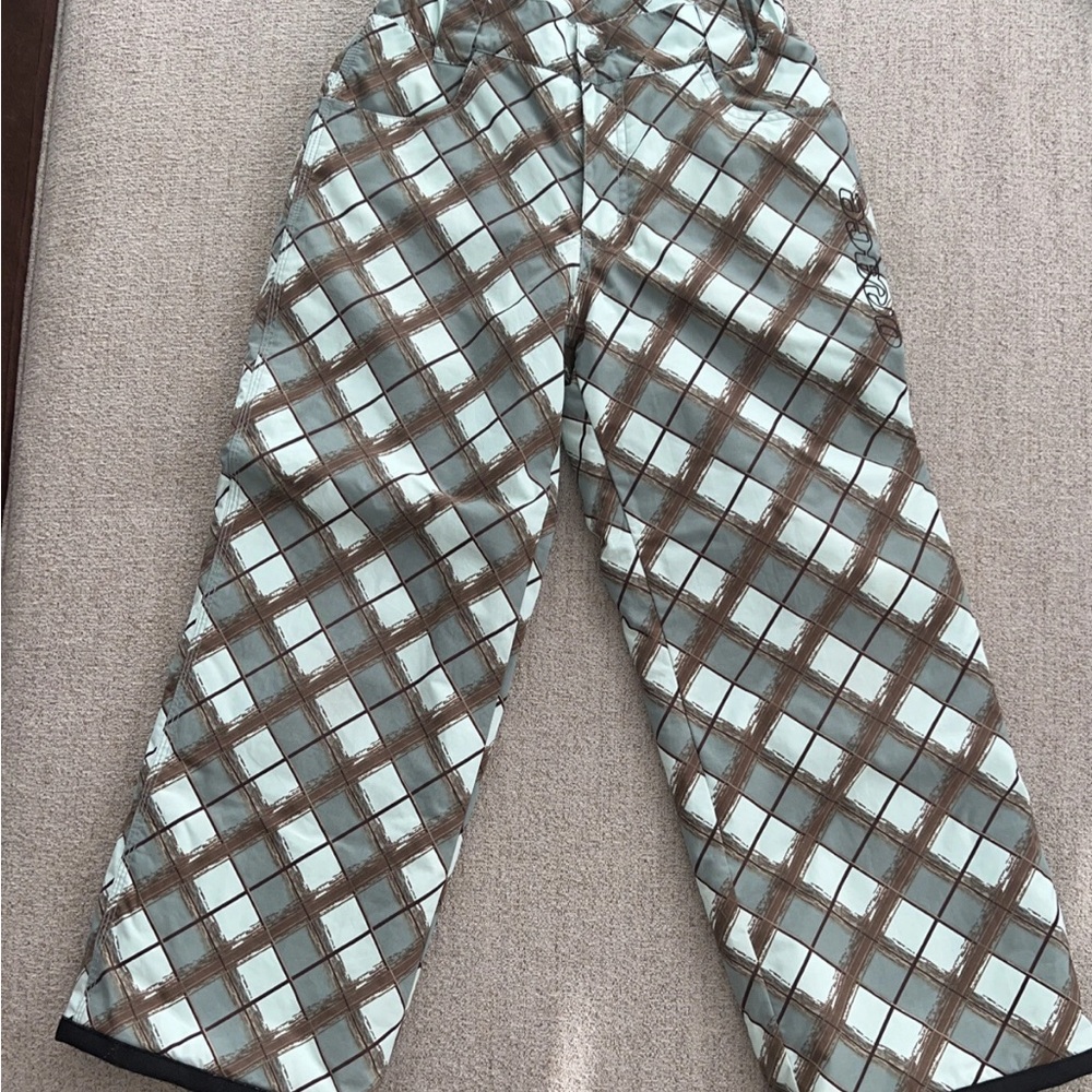 Orage Blue Plaid Snow Pant Outerwear